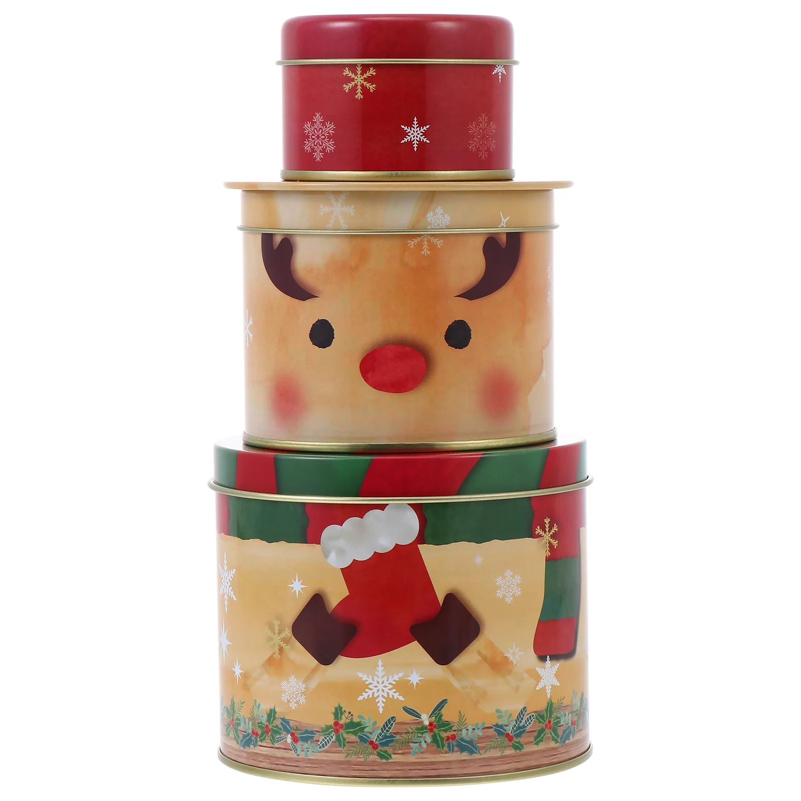 

Christmas Tin Box Small Storage Container Tinplate Jars Gift Biscuit Cans Mother