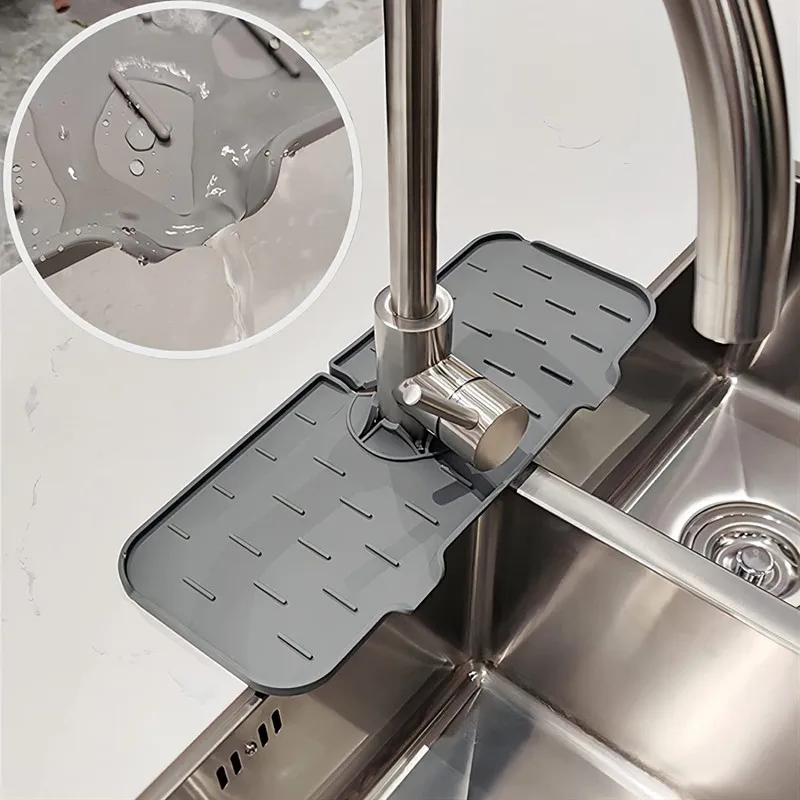 

Kitchen Faucet Absorbent Mat Sink Splash Guard Silicone Faucet Splash Catcher Countertop Protector For Bathroom Kitchen
