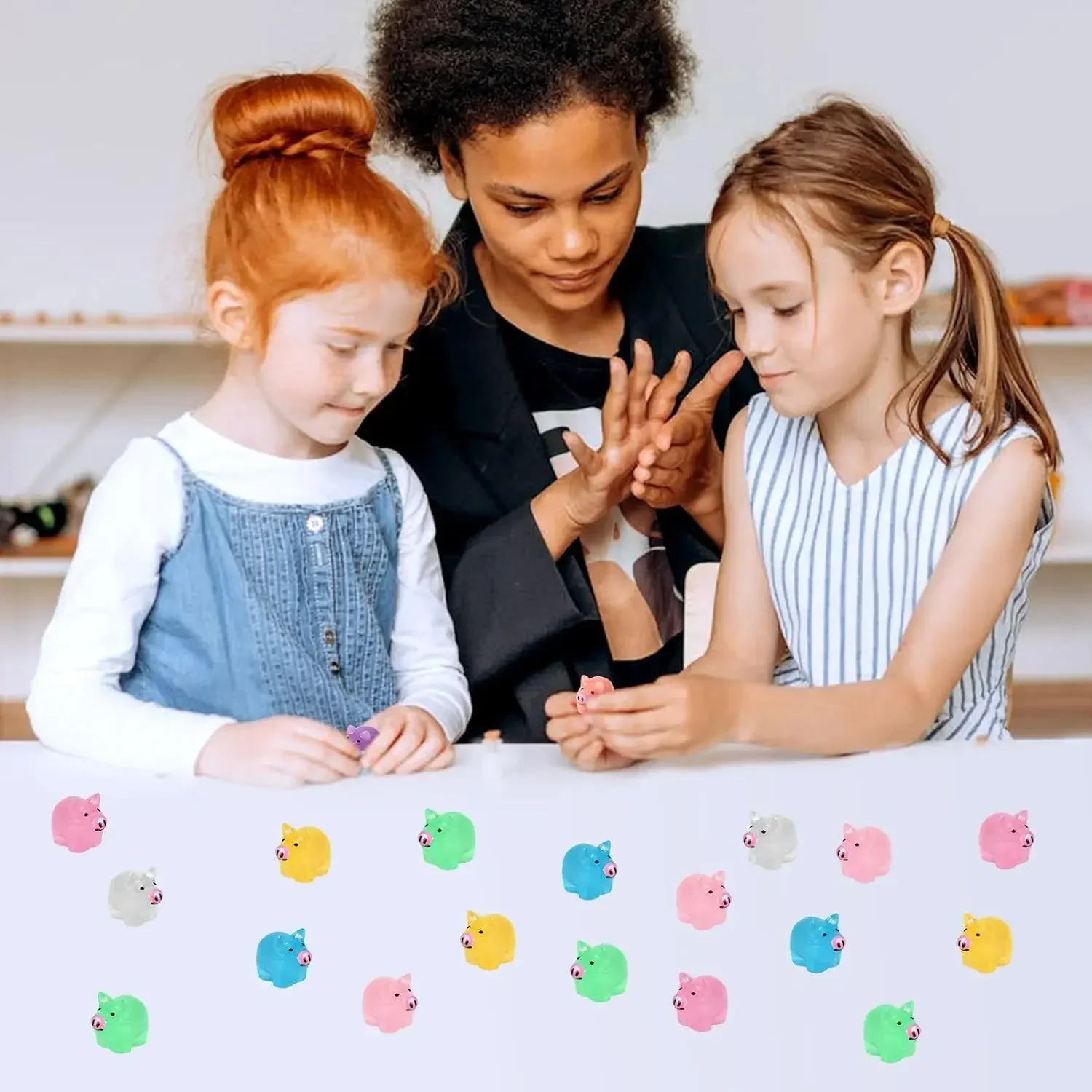 100 шт. миниатюрные полимерные крошечные свинки мини светящиеся фигурки свиней