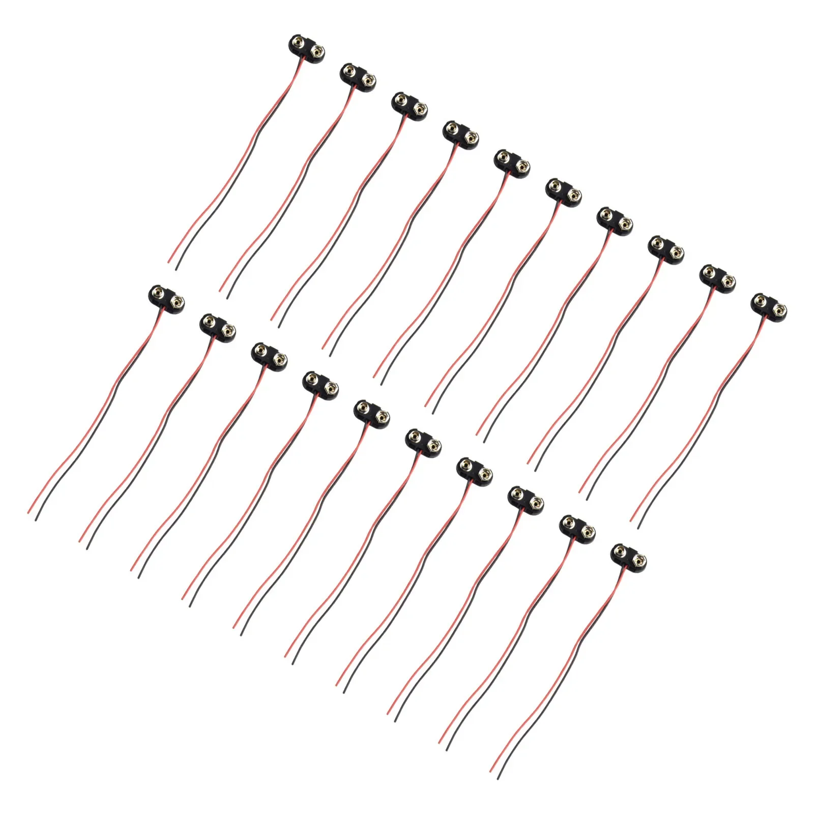 Черный жесткий корпус 9 В Т-образный зажим для аккумулятора разъем 20 шт. материалы