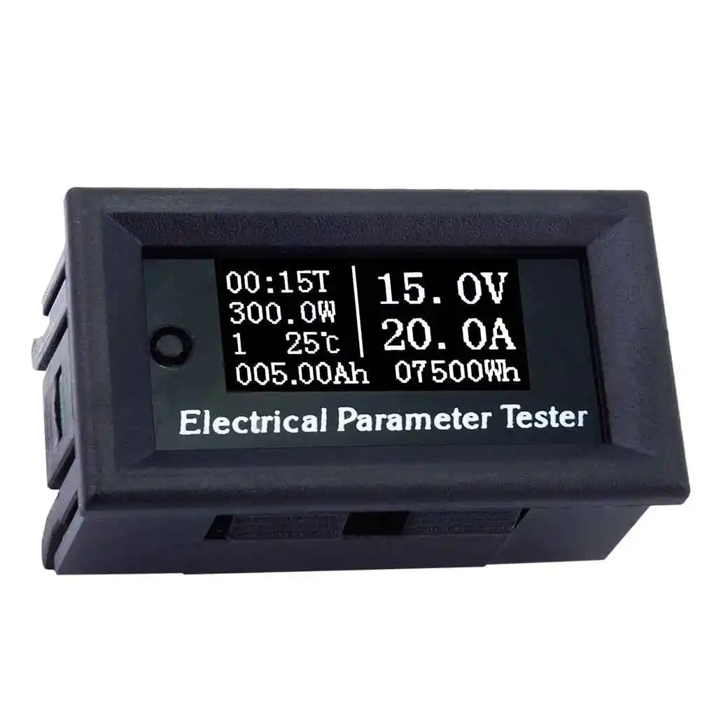 

100V 20A 7in1 OLED Multifunction Tester Voltage Current Time Temperature Capacity Voltmeter Ammeter Electrical Meter