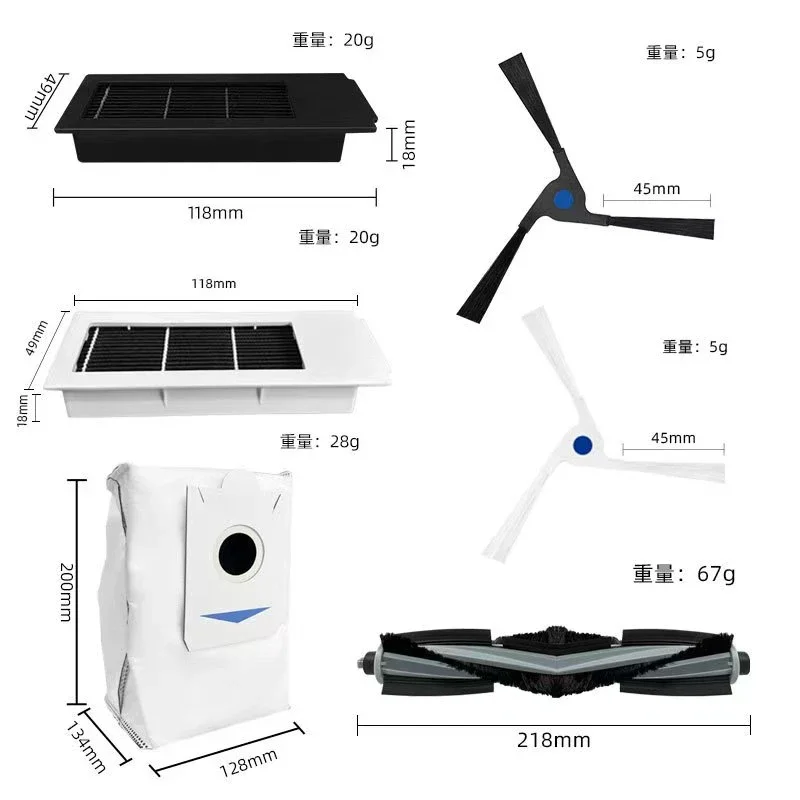 Фото Для Ecovacs Deebot X2 Omni X2Pro X2 Робот-пылесос Аксессуары Ролик Боковая щетка Основный фильтр Hepa Детали пылесборника №2
