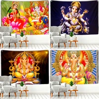 dieu ganesha tapestry esotericism colorful elephant wall hanging for religious ceremony hindus home living room spiritual decor