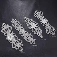 1 piece crystal wedding dress belt sash appliques with rhinestones clothing sewing on diy glass trims silver plated alloy patch