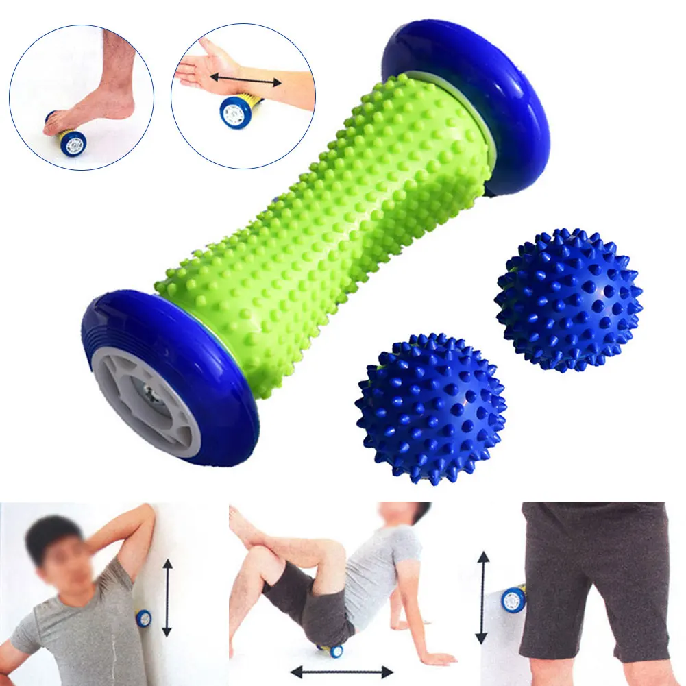 

Heel Spur Foot Roller Massage Ball Set Blood Circulation Yoga Pain Relief Plantar Fasciitis Trigger Point Health Care Hand Back