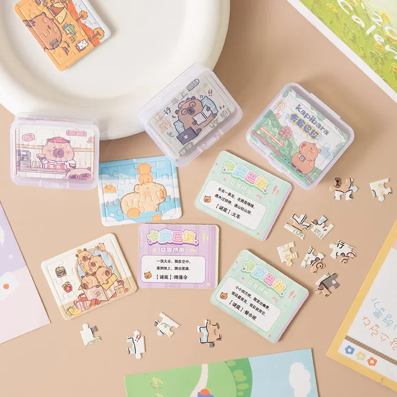 5/15 коробок мини-мультяшные бумажные пазлы с животными развивающие игрушки