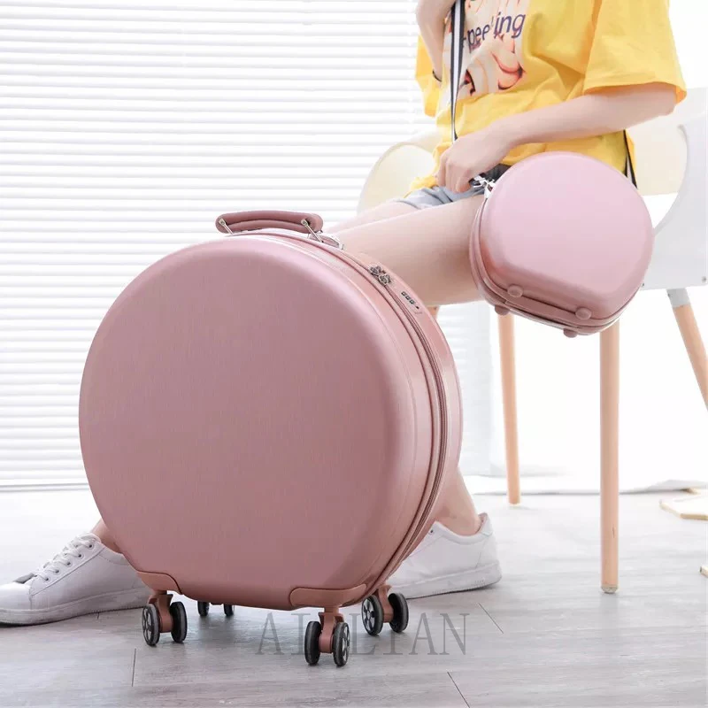 Bag Trolley Suitcase Case Women Girls Kids Rounded Luggage S