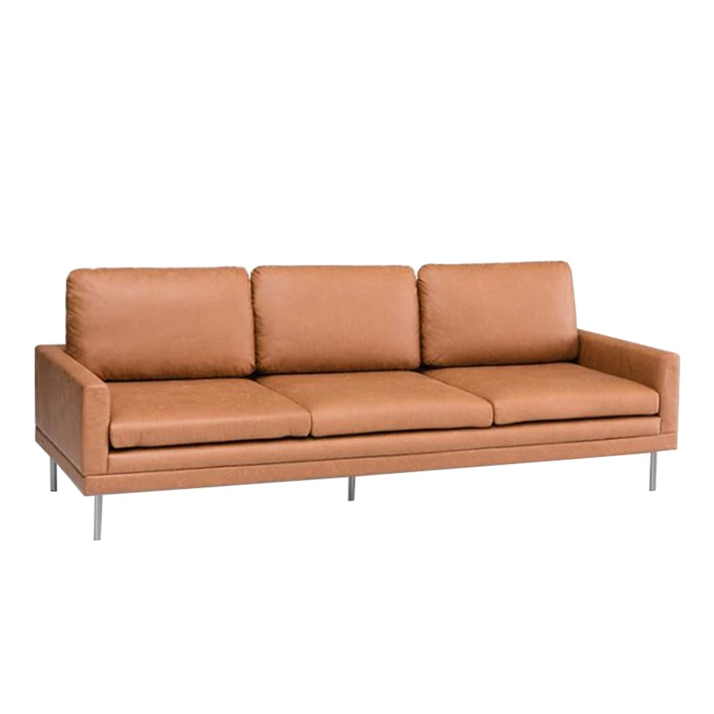 

Light Luxury Living Room Sofa Three Seater Apply To Rental House Office Hotel Small Apartment Leather Solid Wood Furniture