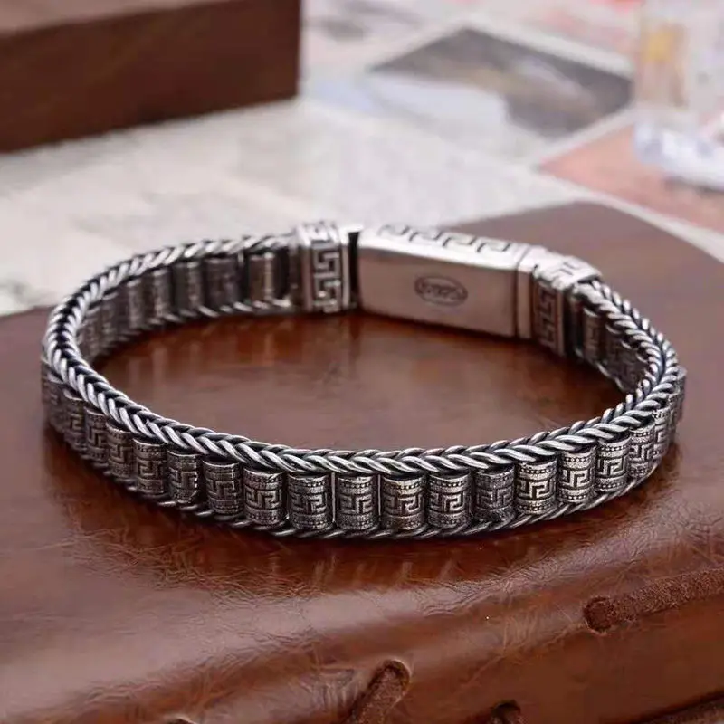 

New National Style And National Tide Back Pattern Bracelet Passepartout Men's Transfer Beads Personalized Female Couple Jewelry