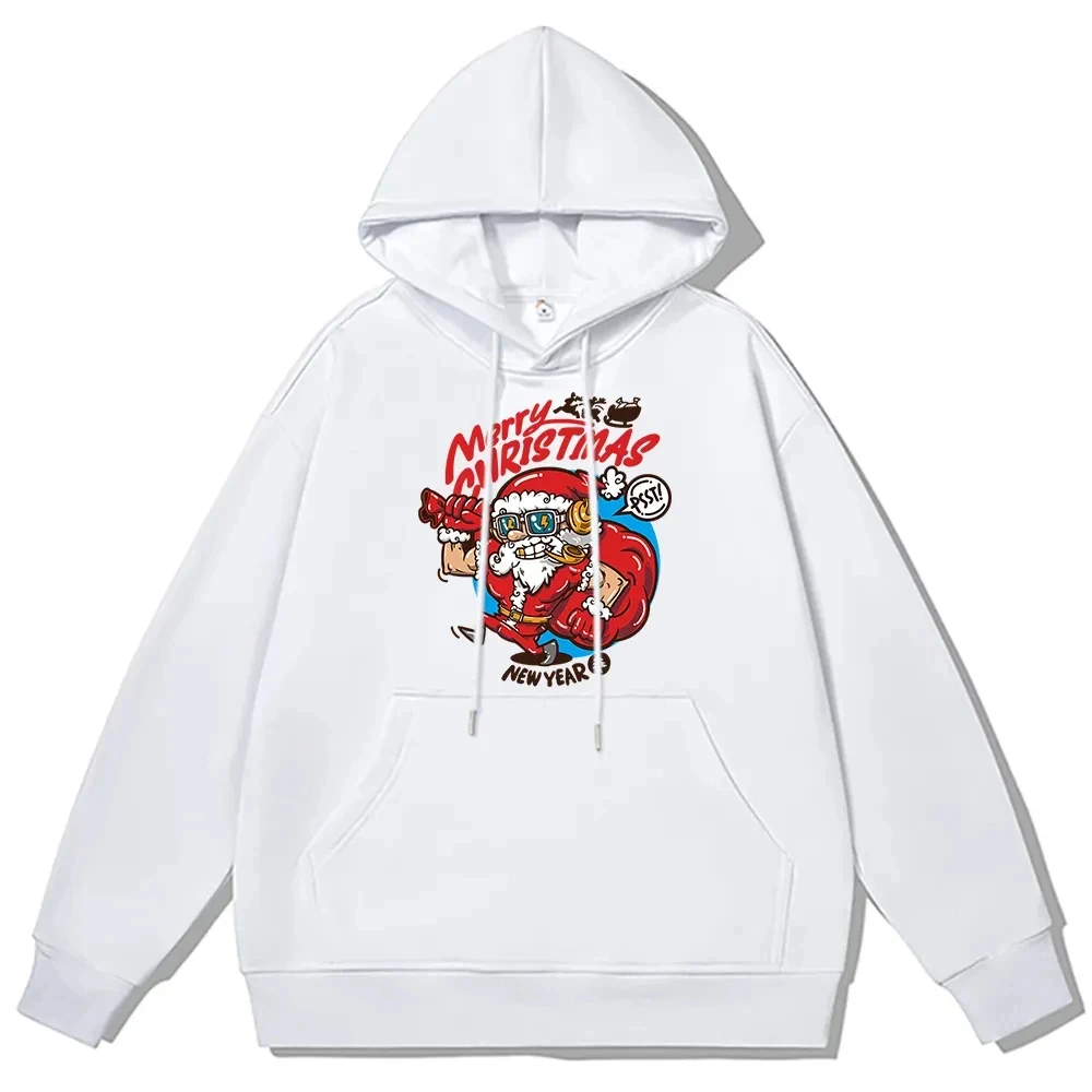 

Пуловер с капюшоном и принтом Санта Клауса, Осень-зима