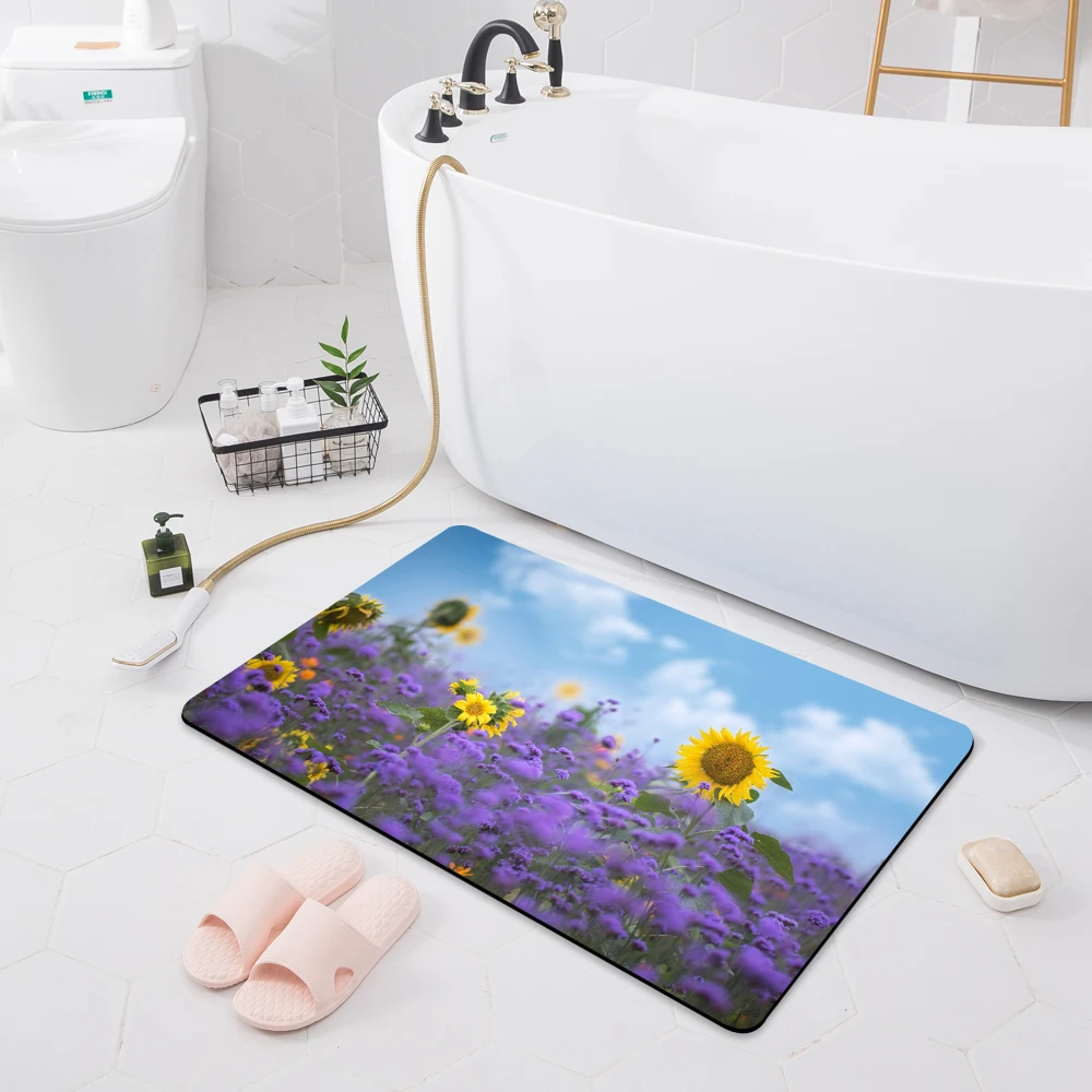 

Modern Bathroom Absorbent Anti-Slip Rug Shower Room Bathtub Floor Home Toilet Mat Entrance Doormat Decor Kitchen Bedroom Carpet