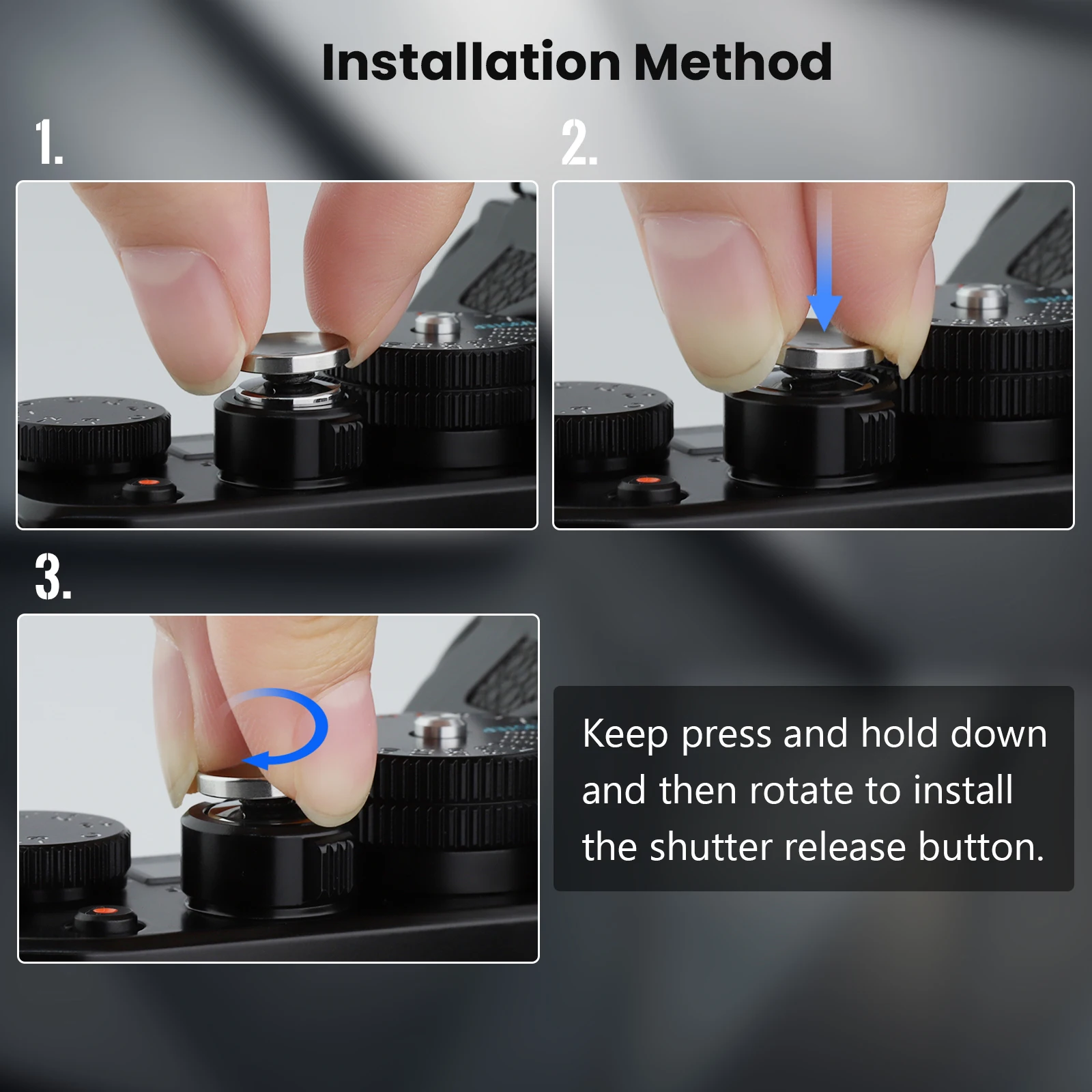 Изысканная металлическая вогнутая кнопка спуска затвора для Fujifilm X100VI X100V X-T5 X-T4 X-T3