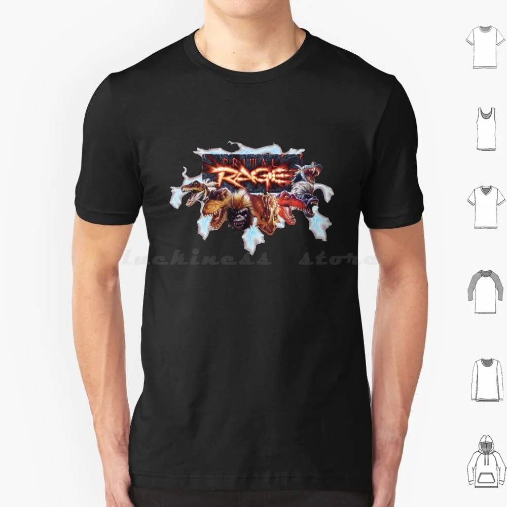 

Arcade Classic-Primal Rage T Shirt Big Size 100% Cotton Arcade Classic Primal Rage Primal Rage Dinosaurs Kong King Kong Fight