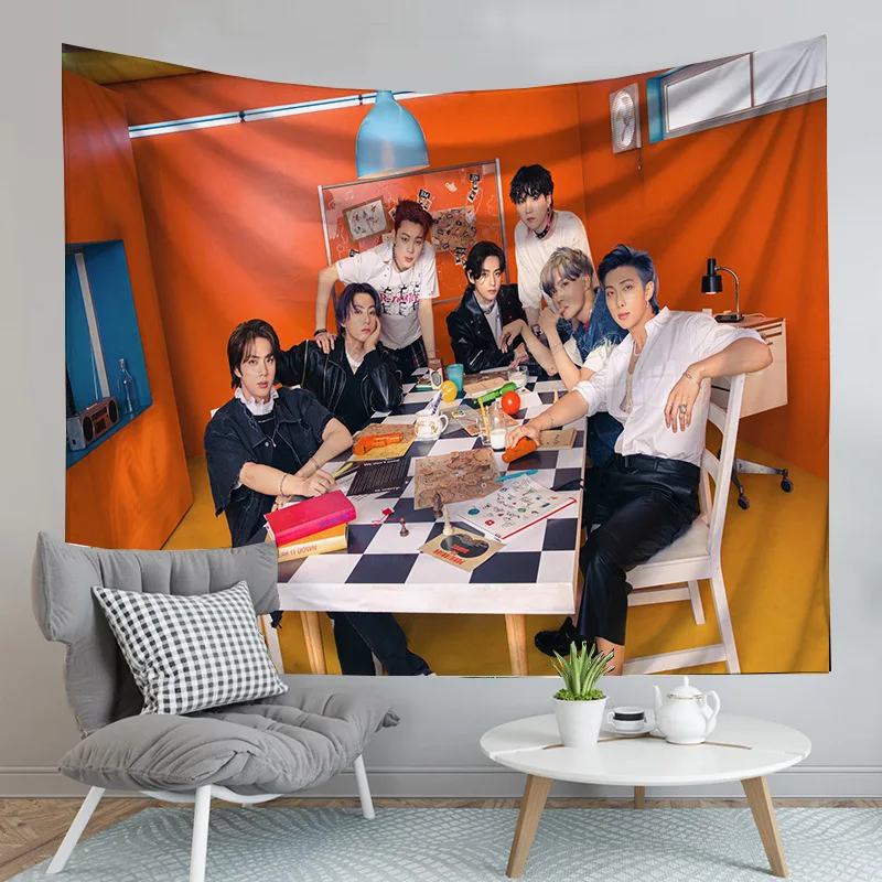 

Kpop BTSHARE21 Bangtan Boys 3D Print Tapestry Wall Hanging for Bedroom Living Room Decorative Tapestries Home Decor 40x27inch