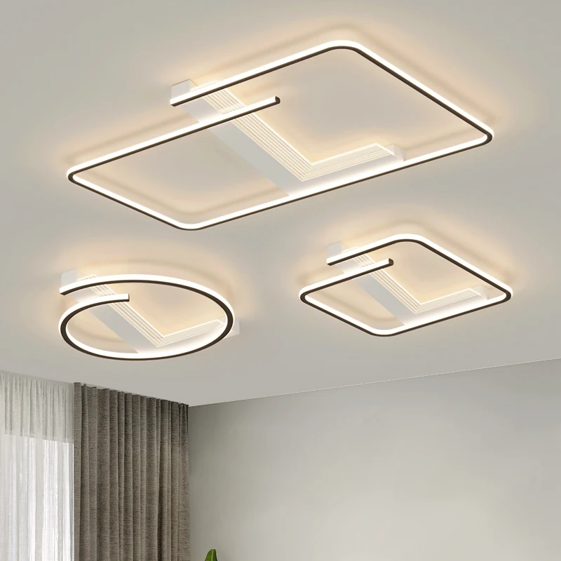 

Современный светодиодный потолочный светильник в скандинавском стиле, комнатный минималистичный светильник для гостиной, спальни, балкона, коридора, потолочная лампа с дистанционным управлением