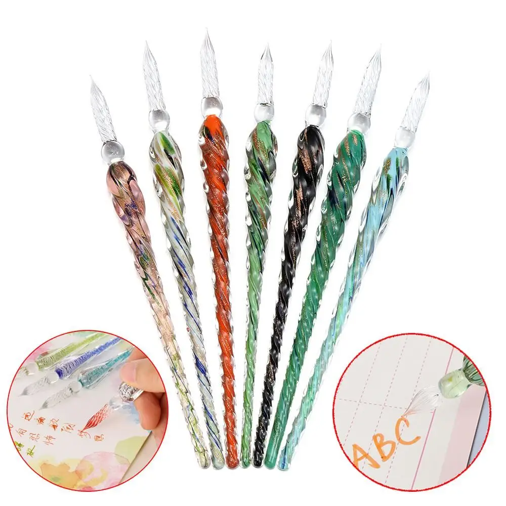 

New Painting Signature Gift Dip Pen Drip Fountain Pens Glass Filling Ink