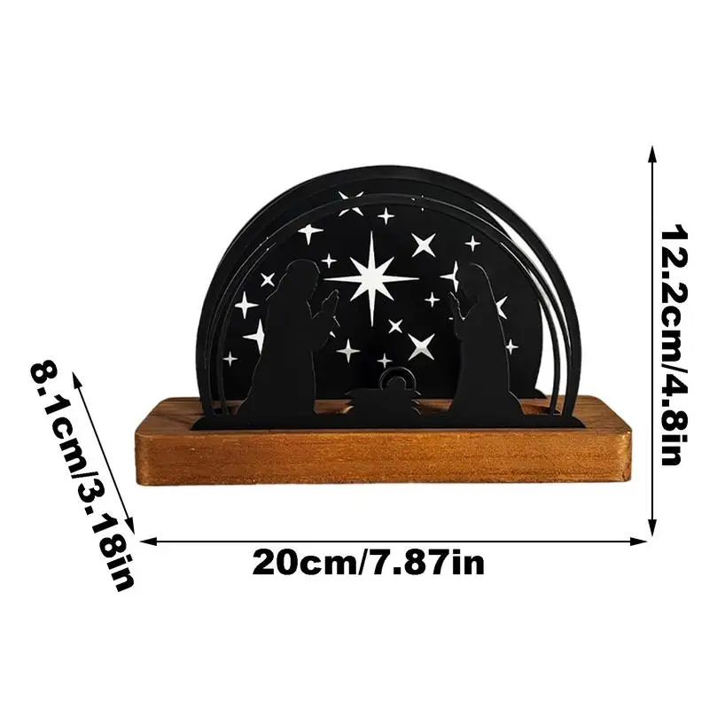 Полый подсвечник Рождественская сцена Металлические подсвечники Декоративная