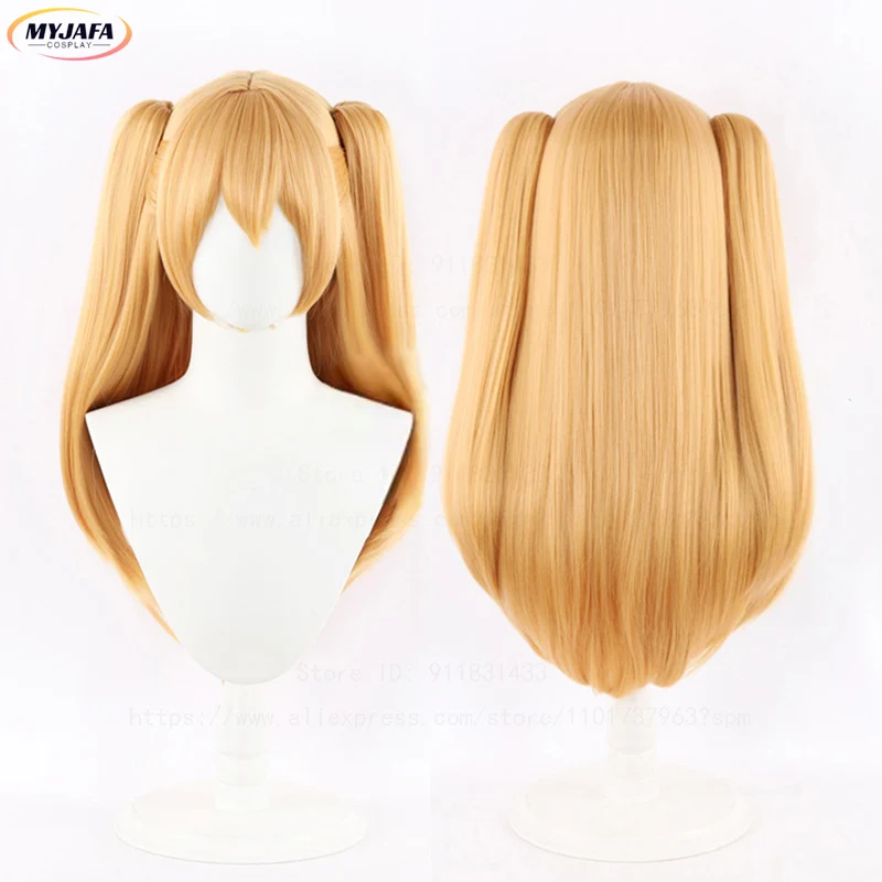 Парик для косплея Amano Ririsa 2 5мерное соблазнение 65 см блондинка хвостики на клипсе