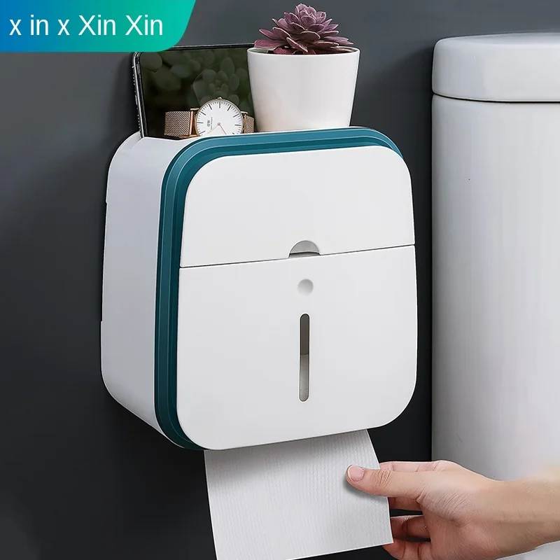 

Rushed Sanitary Paper Box Toilet Tissue Toilet Paper Storage Rack Toilet Household Waterproof Roll Punch-Free Creative Tissue