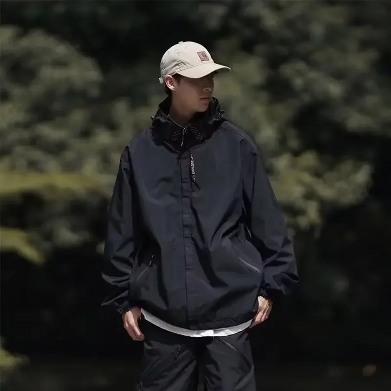 Американская винтажная Мужская Весенняя рабочая одежда с капюшоном