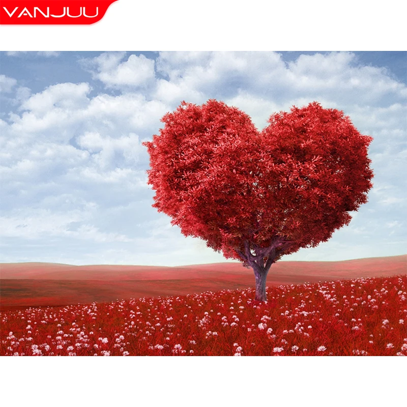 

Алмазная 5D картина «сделай сам», Набор для вышивки крестиком стразы, с мотивом любви, пейзажа, дерева, мозаика, картина в подарок