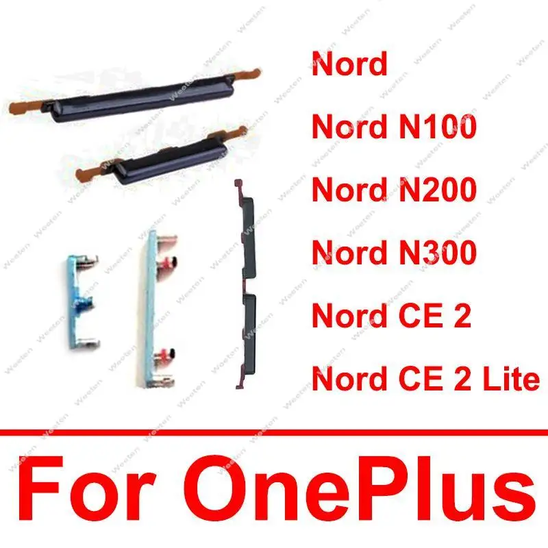 Кнопка громкости питания для OnePlus 1+ Nord N100 N200 N300 CE2 Lite 5G One Off Mute Side Keys Parts on.