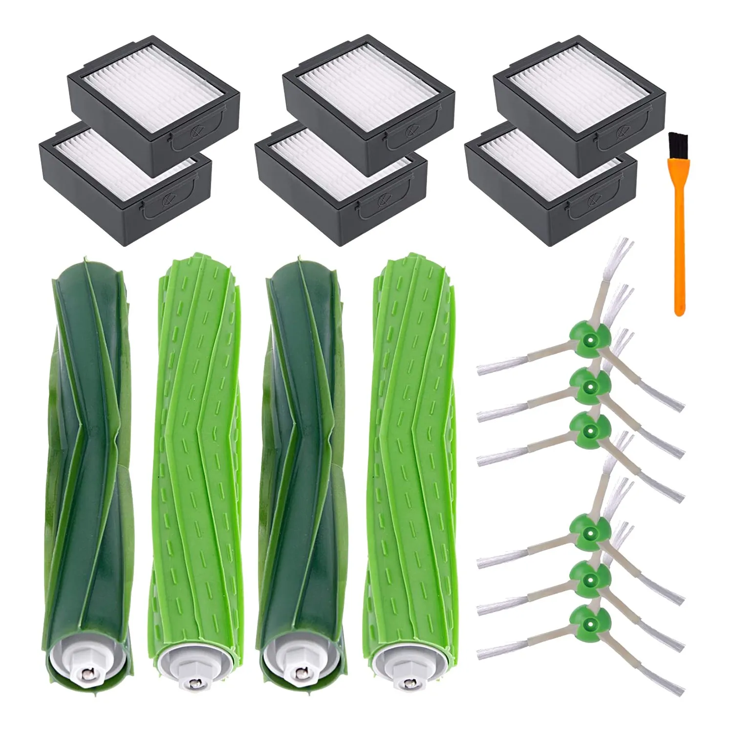 

Сменные детали для фильтров HEPA для пылесоса I-Robot Roomba E6 E5 I7 (6 фильтров + 6 боковых щеток + 4 основных щетки)