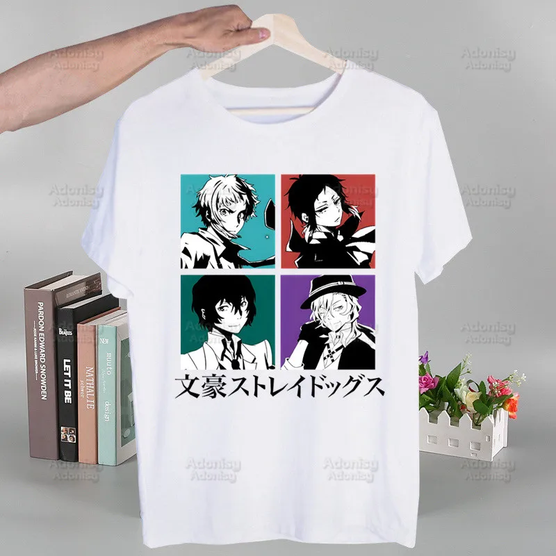 

Bungou Stray Dogs Men's Tshirt Cute Anime Nakahara Chuuya Nakajima Atsushi T-Shirt For Men Casual Dazai Osamu Tops Short Sleeve
