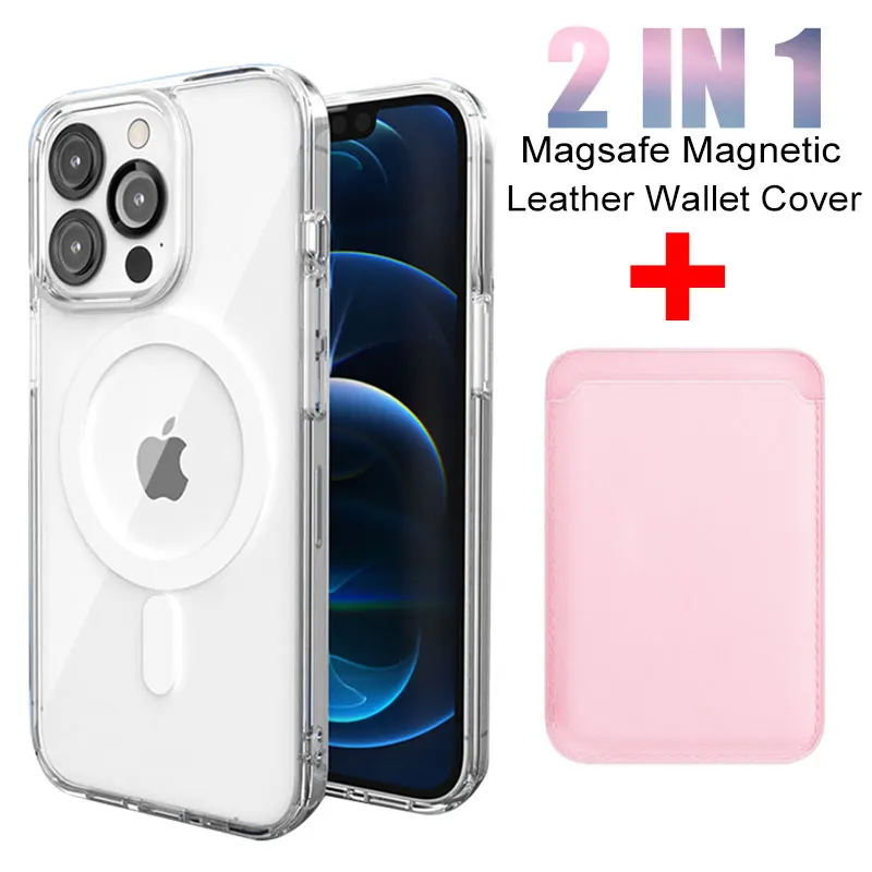 

For iPhone 14 13 12 11 Pro MAX Mini Magsafe Magnetic Wireless Charging Shockproof Case XR X Original Leather Wallet Holder Cover