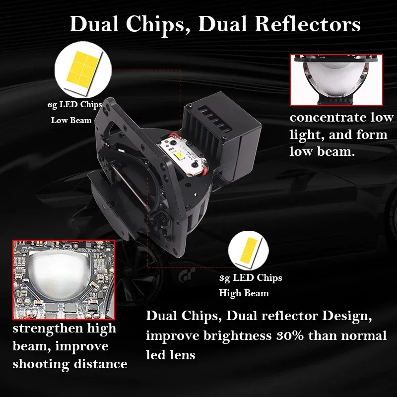 LKA 3 0 Bi Светодиодный проекционный объектив фары 9V ~ 24V светодиодный для автомобиля