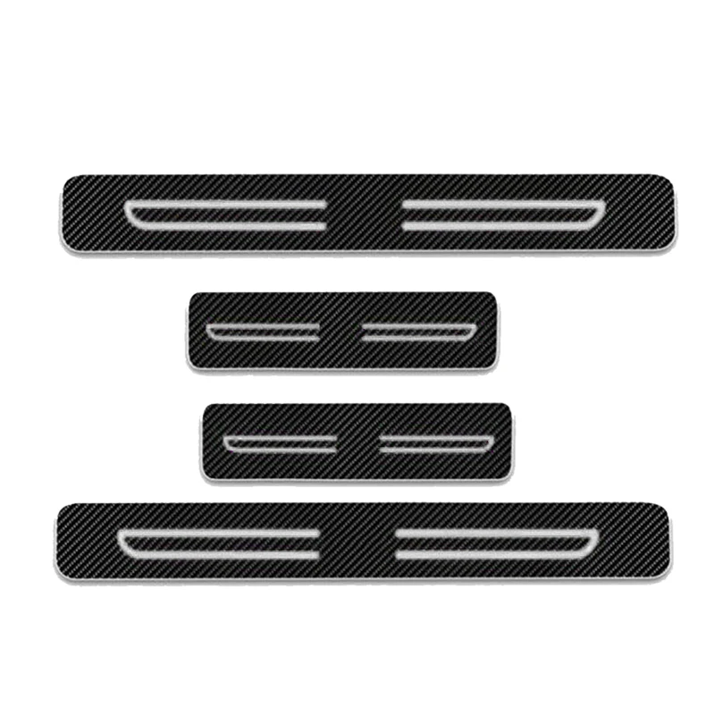 

4pcs/set White Carbon Fiber Style PVC Car Door Sill Entry Guard Scuff Plate Cover Stickers Anti Scratch Protector Fit for Toyota
