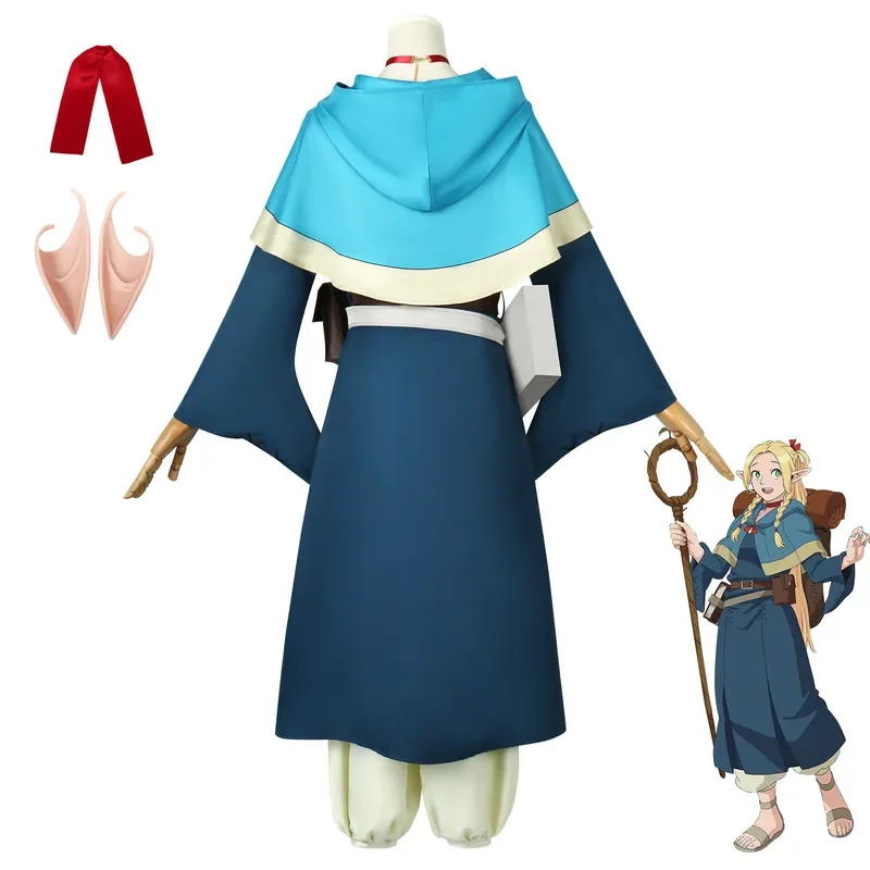 【Wetrose】Marcille Donato Косплей Вкусный костюм в Dungeon Food Marushiru Donatou Danjon Meshi Set Парик Уши