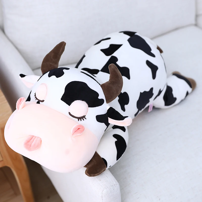 

1PC New Animal Cartoon Cows Stuffed Plush Toy Cute Cattle Milk Cow Comfortable Soft Toy for Kids Present Gift