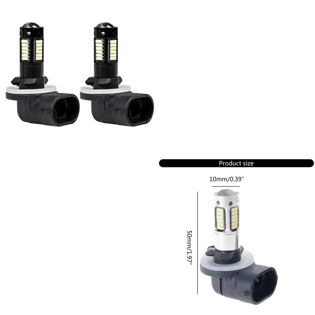 Фото XA6H DRL лампы 6500K белые 30SMD 4014 881 880 H27 светодиодные сменные лампы для автомобильных противотуманных фар №1