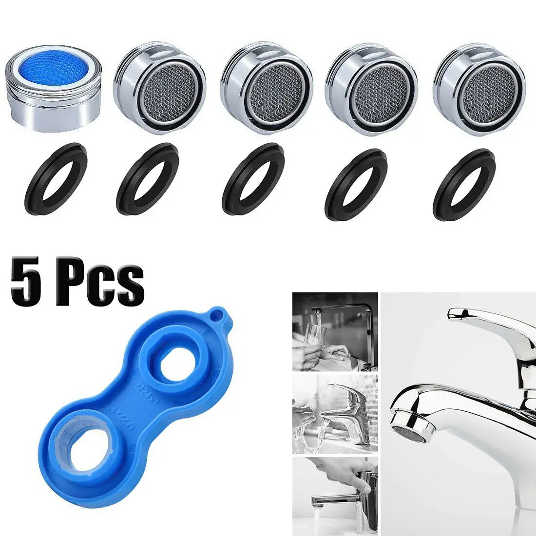 

5pcs 24mm Male Thread Water Saving Tap Aerator Faucet Bubbler Kitchen Basin Faucet Accessories Bathroom Mixer Filter Sprayer