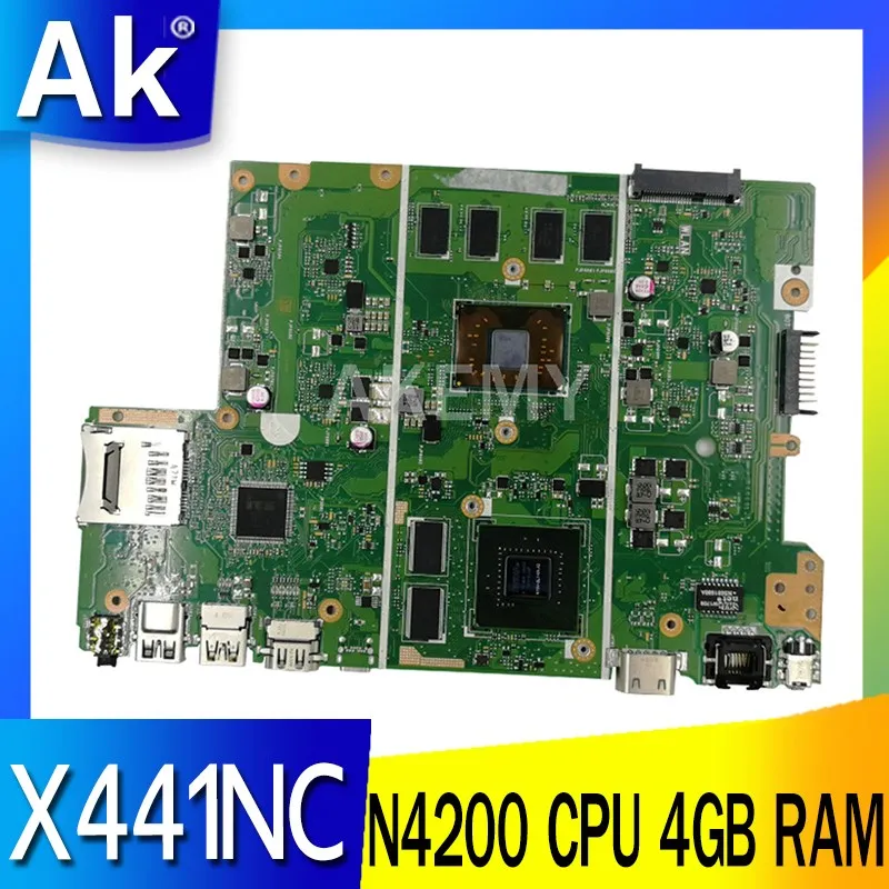 

AKemy X441NC REV2.1 fit For ASUS X441NA X441N N4200 CPU Laptop motherboard 4GB memory GT810M test motherboard work 100%