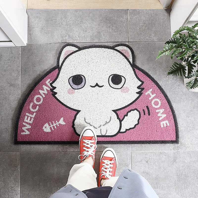 

Hallway Kitchen Bath Non-slip Rug Dust Removal Carpet Wire Loop Footpad Doormat Cartoon Sand Scraping Dust Door Entrance Mat