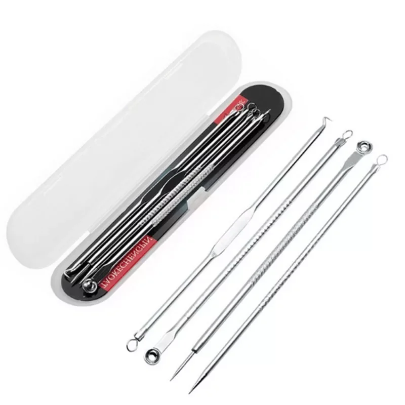 

4pcs/set Extrusion of Acne Stick Against Black Dots Tools for Face Removing Black Dot Cleaning Pores Blackhead & Blemish Rem