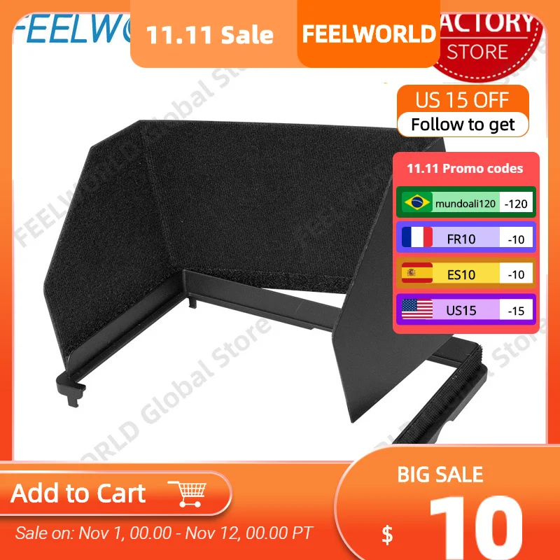 

FEELWORLD F7 PRO Sunshade Sunhood Portable Light Weight Flexible Installation for 7 Inch 4K HDMI Input Camera DSLR Field Monitor