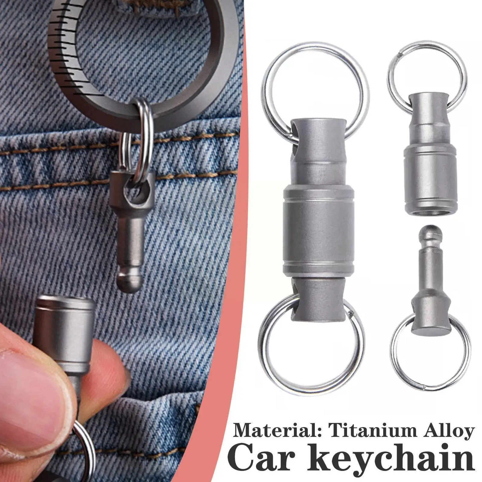 

Car Mini Keychain Alloy Detachable Keychain Release Pull Rings Key Apart Outdoor Quick 2 With Coupler Split Keycha S1N8