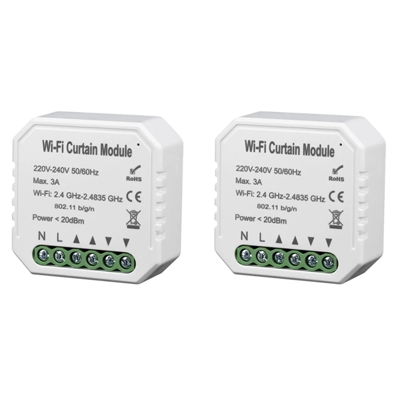 

2X Tuya Smart Life Wifi Curtain Switch Module For Roller Shutter Electric Motor Google Home Alexa Echo Smart Home