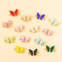 20pcs 1119mm 14 colors cute acrylic butterfly animal charm bracelet connector for diy handmade jewelry making necklace pendant