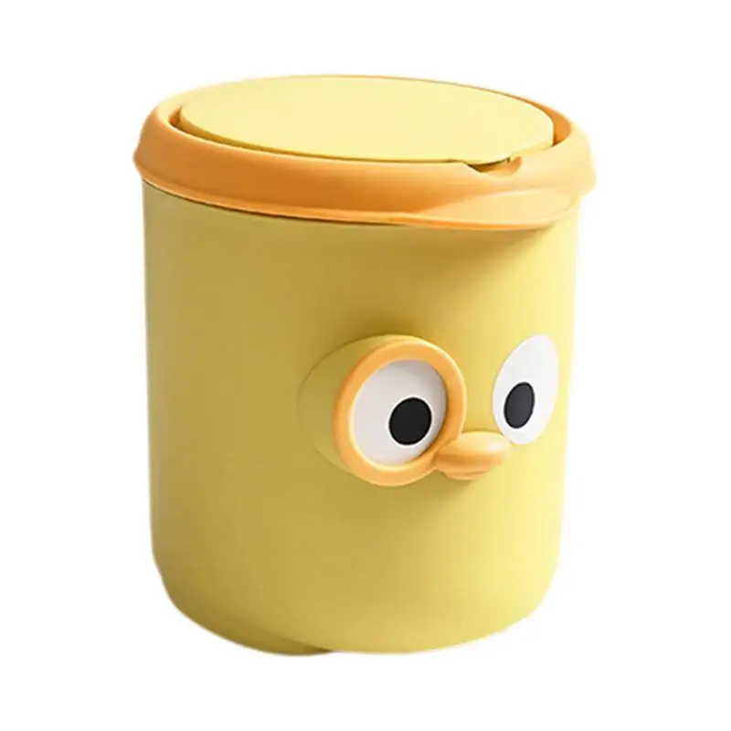 

Desktop Trash Can Cute Waste Can Separate Lid Mini Trash Bin With Bird Eyes And Beak Design For Bedroom Wastebasket Storage Box