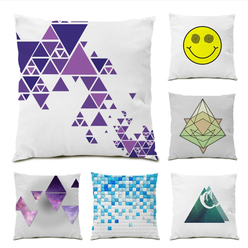 

Simple Living Room Decoration Soft Velvet Sofa Decorative Pillowcase Abstract Geometry Cushion Covers 45x45 Modern Pattern E0634