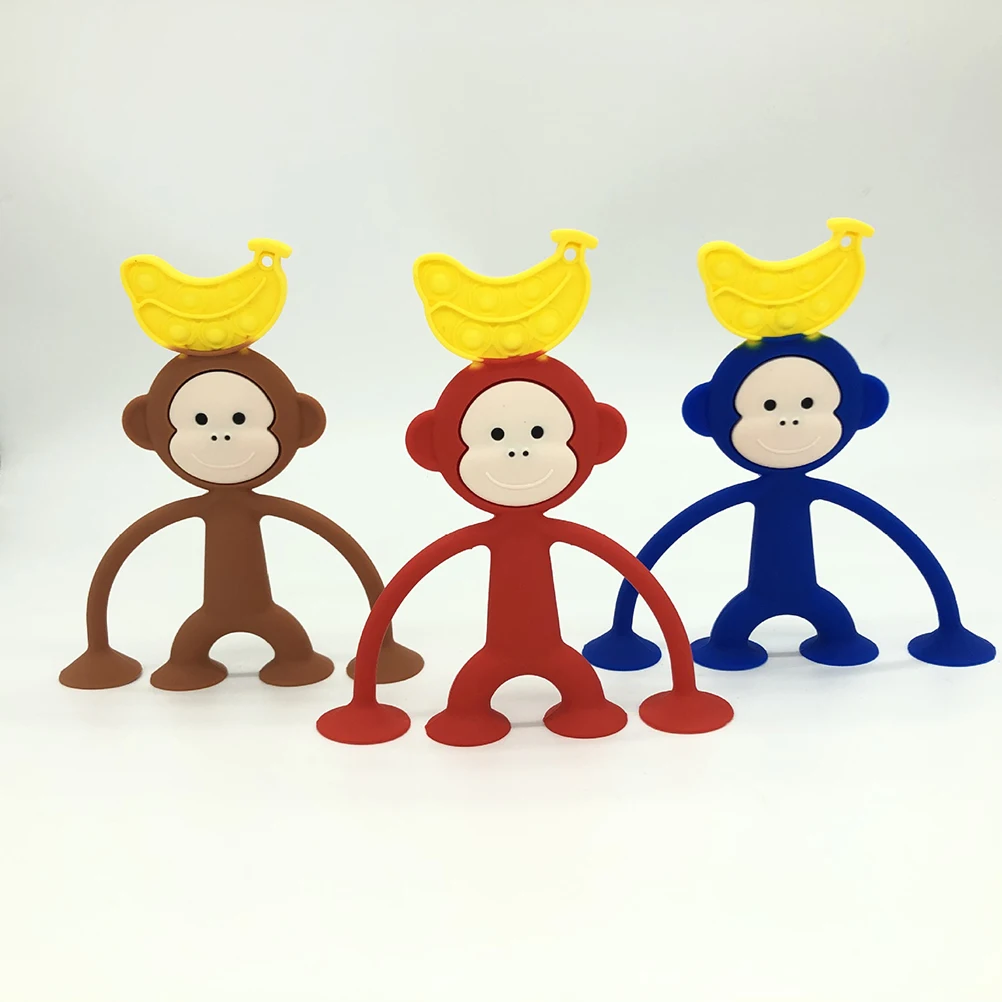 

Animal Monkey Squeeze Fidget Toy Suction Cup Monkey Stress Relieve Toys Silicone Sensory Toys Funny Antistress Gift For Kids