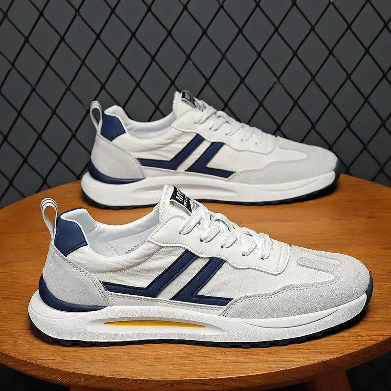 Мужские дышащие кроссовки повседневная спортивная обувь удобные полосатые