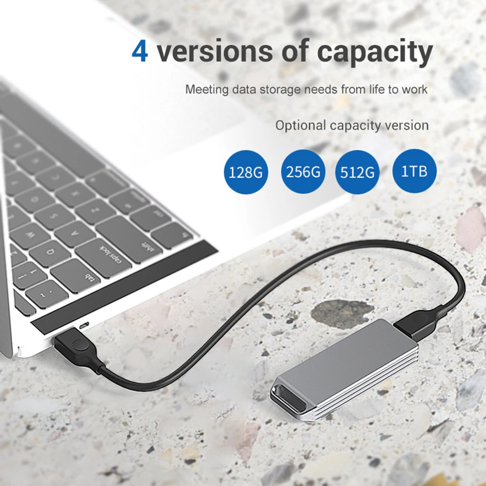 

M.2 HDD Enclosure Up To 2TB SSD Hard Drive Enclosure NVMe/SATA To USB 3.1 10Gbps/5Gbps Plug and Play for PC Computer