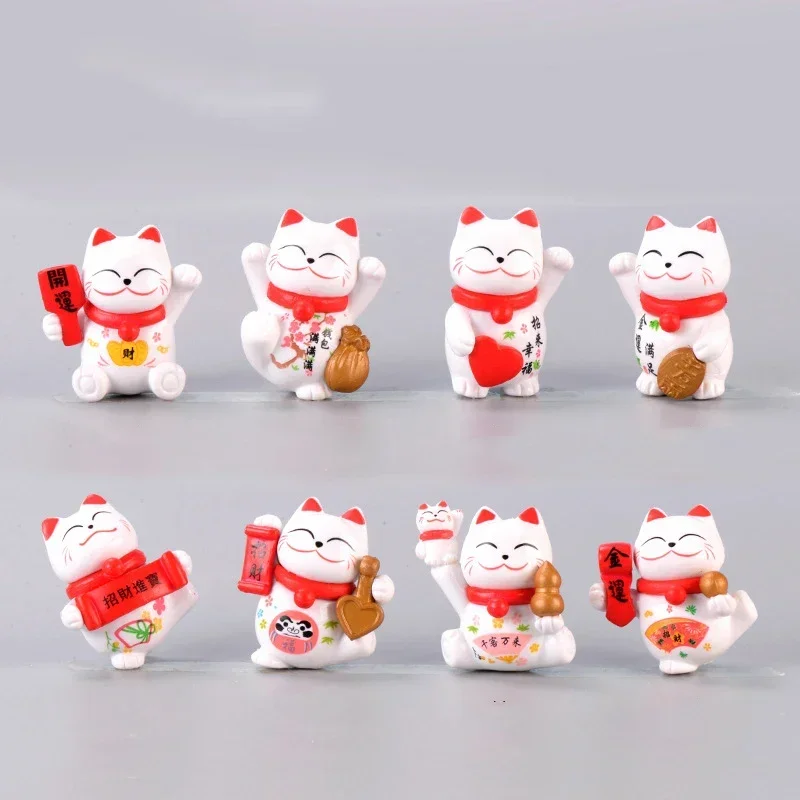 1 шт. ПВХ мини-украшение Lucky Cat приветствующие размахивающие руки фигурки кошек