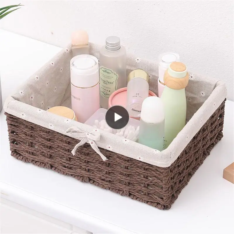 

Non-rough Weaving Safe Storage Baskets Durable Cosmetic Storage Box Hand-woven Weaving Environmentally Friendly Toy Snack Basket