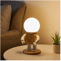 led cute robot night light usb powered table desk lamp 3colors dimmable bedside lamp for bedroom party decor kids toys gift
